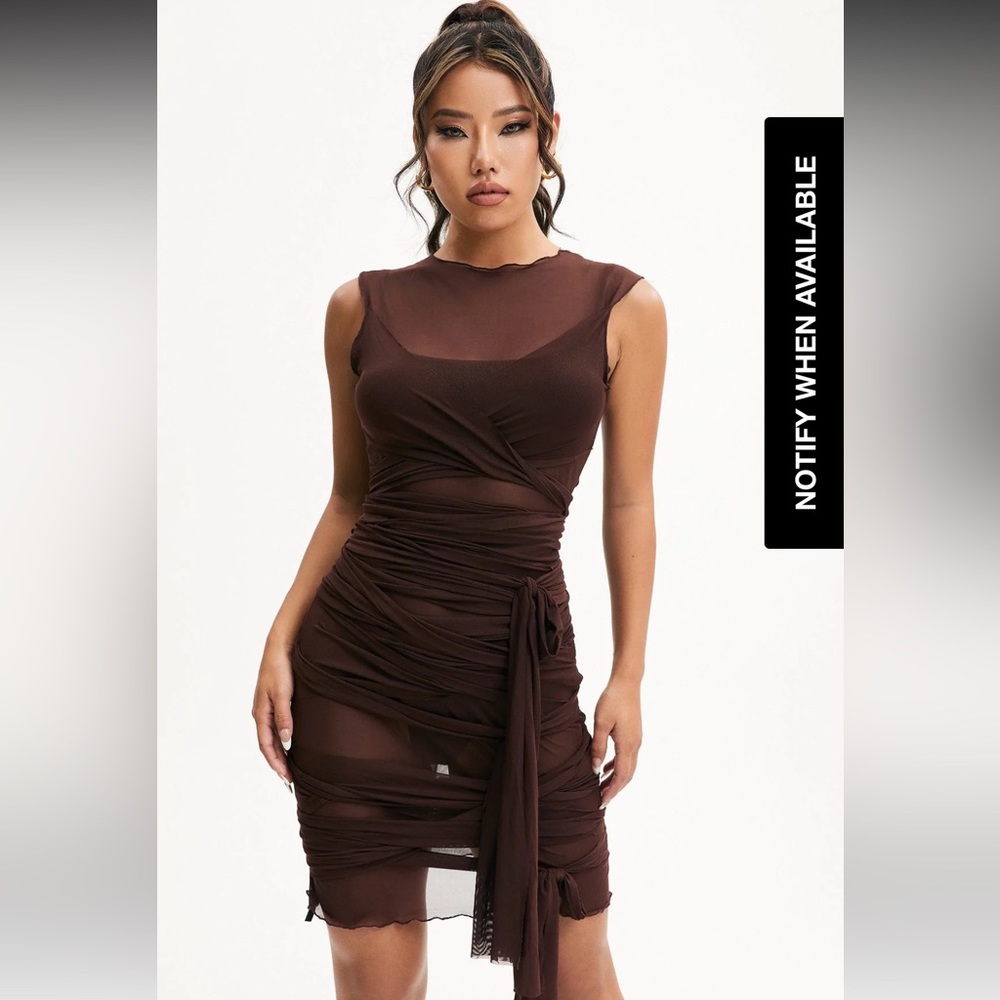 NWT Solado Mesh Cross Tie Sleeveless Mini Dress